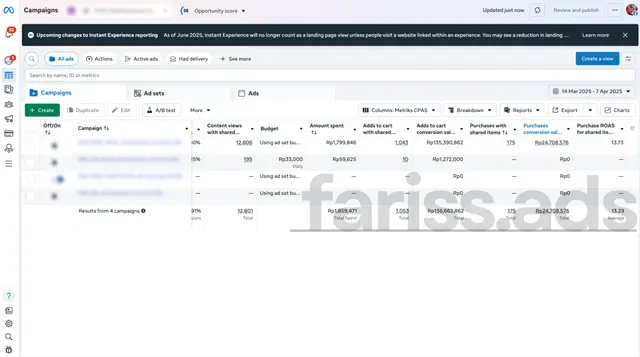 Screenshot dashboard CPAS Shopee, Client 8