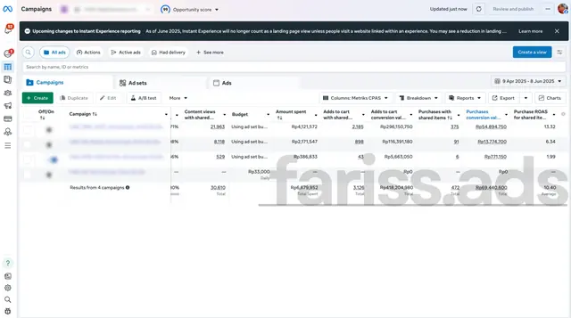 Screenshot dashboard CPAS Shopee, Client 8